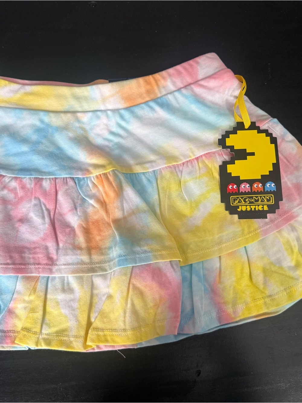 Justice Pastel Tie-Dye Ruffle Skirt - Yellow, Pink, Blue size S (7/8)